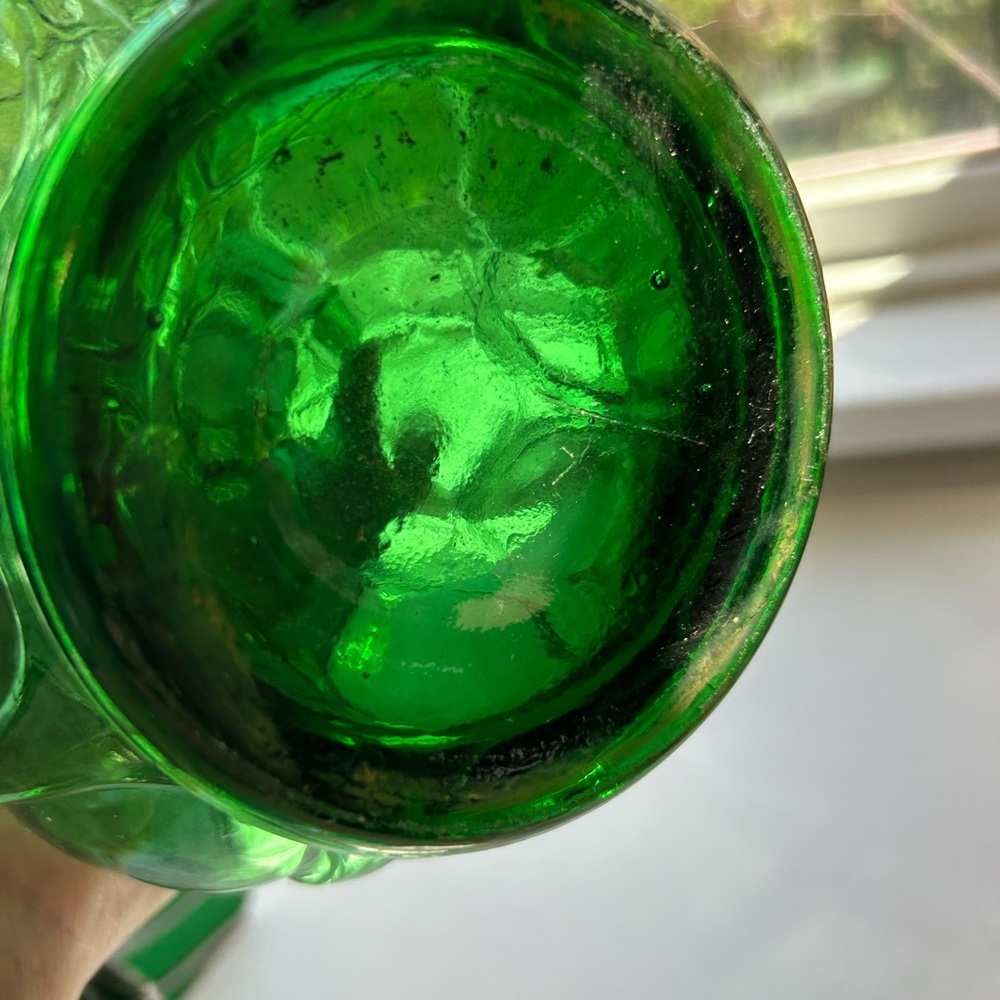 Vintage Empoli Glass Decanter Elegant Green Glass Italian Bottle Stopper - Picture 5 of 7